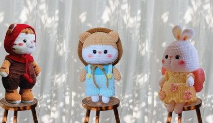 Banner hoa len handmade 3